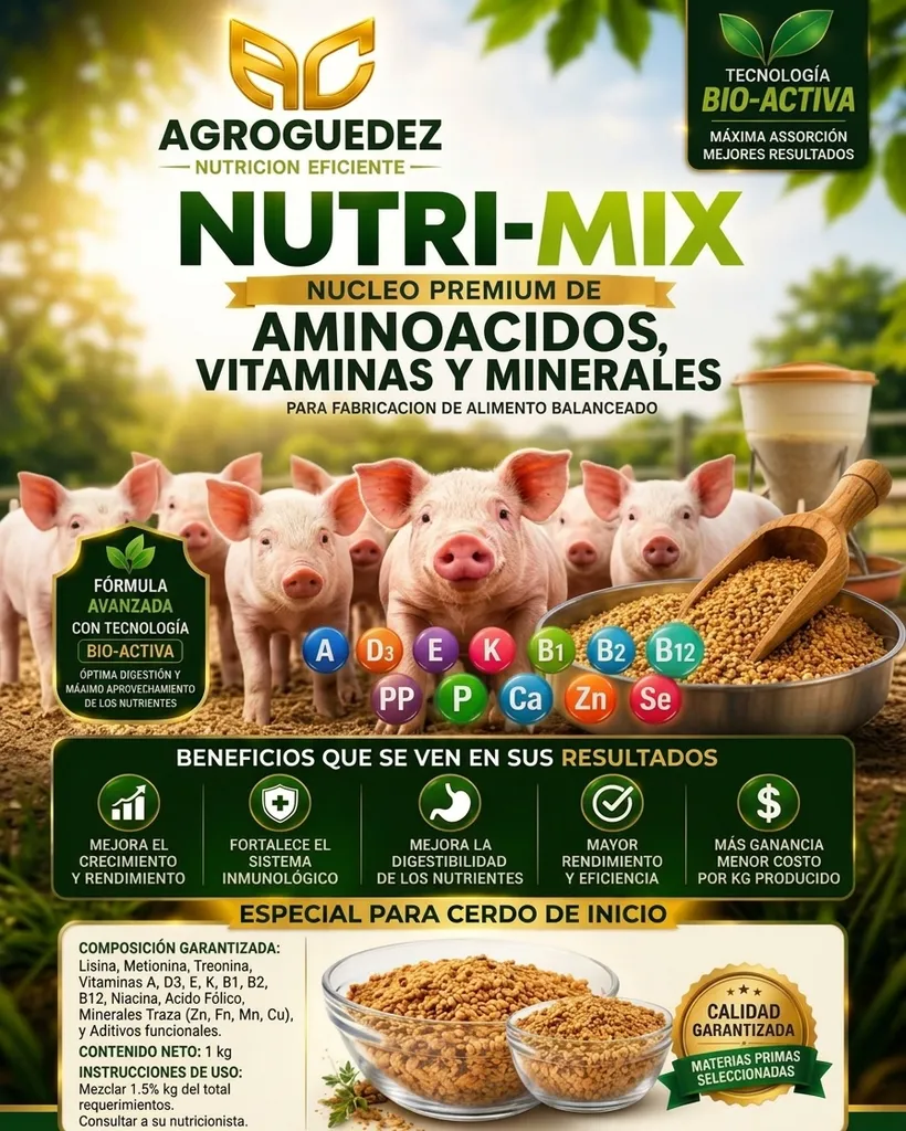 Etiqueta NUTRI-MIX especial para cerdo de inicio